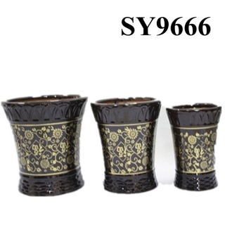 Colorful ceramic decorative pots indoor plants