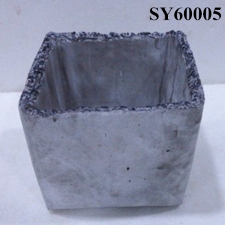 Squared cement finished terracotta decoration flower pot