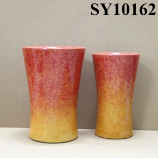 Hot sale beautiful ceramic tall panting multicolored planters