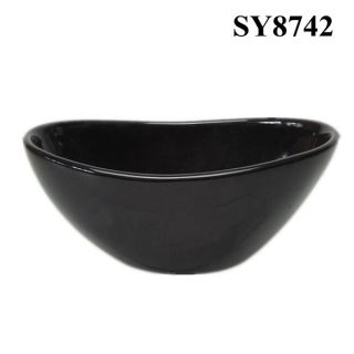 Black glazed morden ceramic planter pot