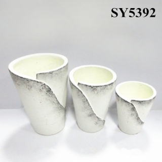 Cylinder shape white clay pot wholesale