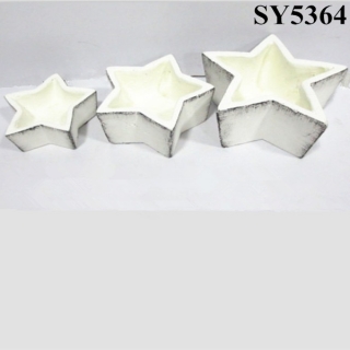 Unique shape five star cement decoration pot