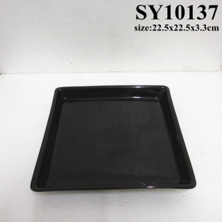 8.5 inches square black ceramic tray
