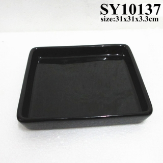 12 inches big black planter pot saucer