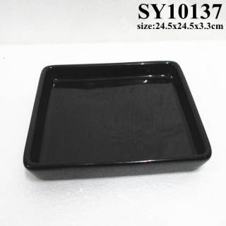 9.5 inches square ceramic flower pot saucer