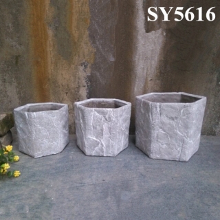 hexagon cement rustic garden pots