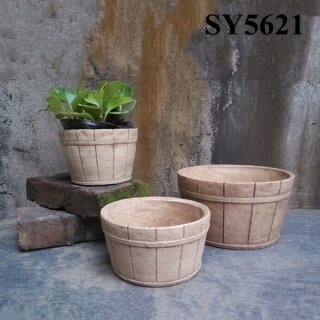 Outdoor pot for sale round decorative cement vertical planter
