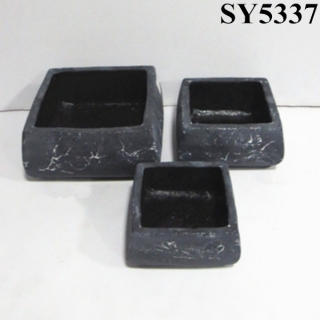 Square black cheap indian clay pot
