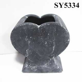Standing heart shape chinese clay pots