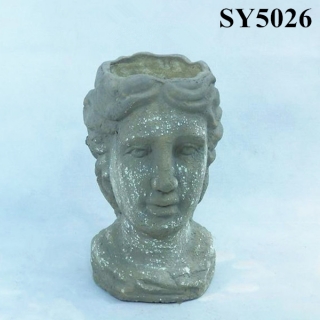 Man head garden handmade statue flower pot