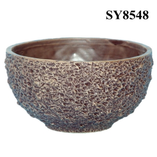 Round bowl shape garden stone planter pots