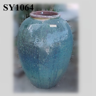 36" rustic blue pottery planter pots