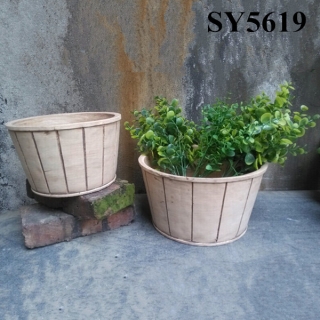 Cement pot for sale barrel shape vertical garden pots