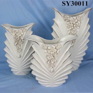 Elegant white decoration ceramic flower vase