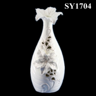 Handmade decorative tall ceramic vase