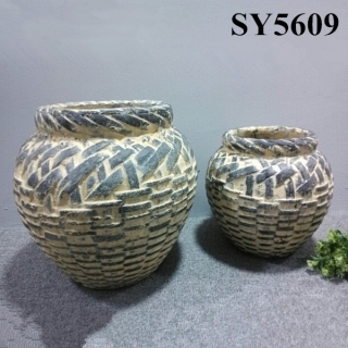 Unique design basket large concrete flower pot