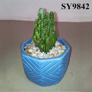 pretty polygon ceramic indian pot