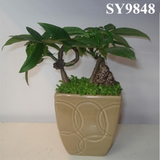 New design cheap mini ceramic bonsai pot