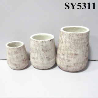 Oval small top diameter cement garden clay pot wholesale
