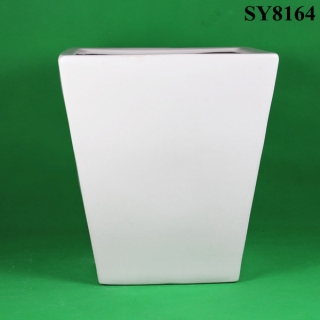 White prismatic garden pot & planter