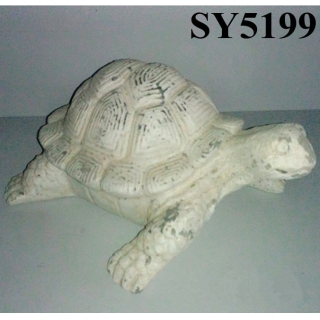 Natural white cement turtle garden ornament