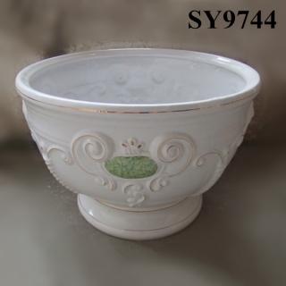 Lovely white large outdoor decorative ceramic pots