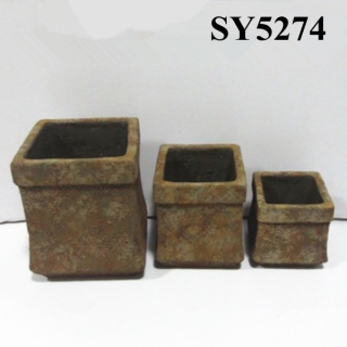 Square cement garden indian clay pot