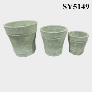 Natural outdoor cement round flower pot