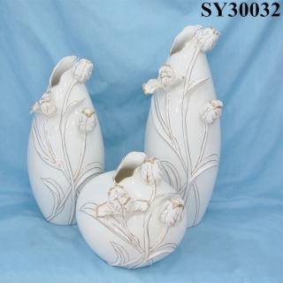 Elegant white chinese decoration ceramic flower vase