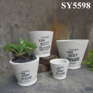 Cement decorative cheap clay flower pots