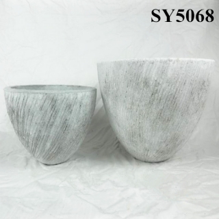 Unique design semiellipse and simple cement clay flower pot