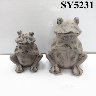 Cement sitting mini frog animal garden statue