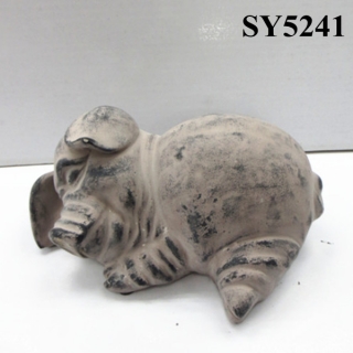 Cement colorful sleeping pig decoration garden statue