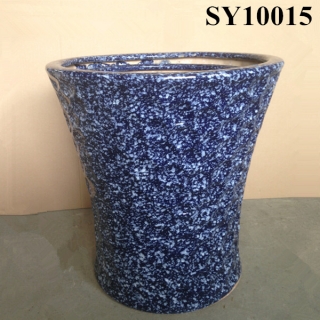 Pot for plant granite blue large ceramic pots