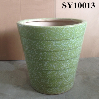 granite green glazed garden pot