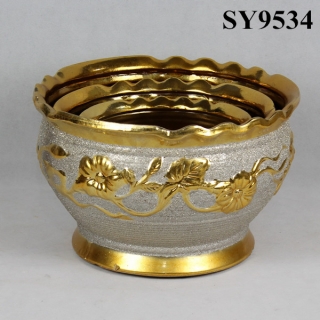 Lace edge galvanized decoration wholesale pot