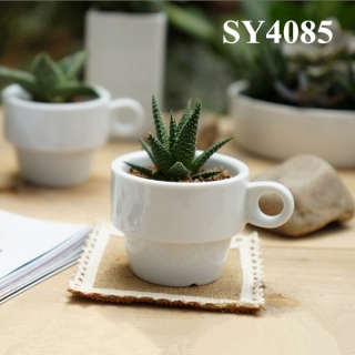 4.5 inches decorative ceramic cup shaped garden flower pot