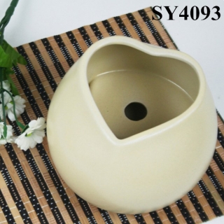 Endearing heart shaped ceramic garden pot
