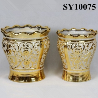 Plain color natural ceramic garden plant flower pot