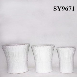 Plain color natural ceramic garden plant flower pot