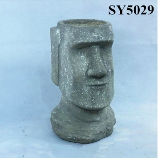 Square human face life size garden statue