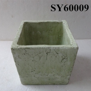 Squared cement finished square decoration planter pot