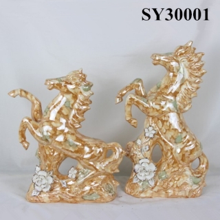 Home decoration for sale golden horse ceramic decorations
