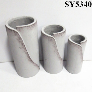 Cement decoration tall round planter flower pot