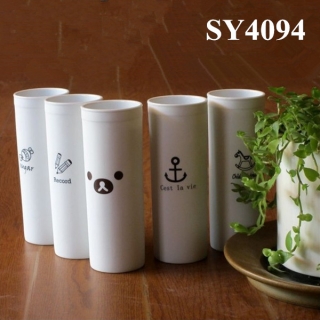 Longish brush pot shaped decorative flower vases