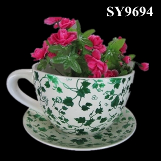 Pot for plant tea cup ceramic flower pot