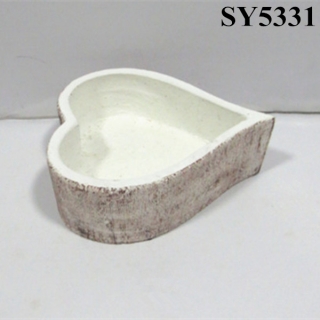 Heart shape cement clay garden flower pot