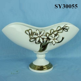 Silver galvanized ceramic decoration fruit plate