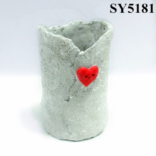 Garden pot for sale red heart cement flower pot