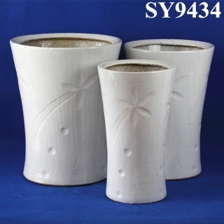Plain color ceramic garden pots